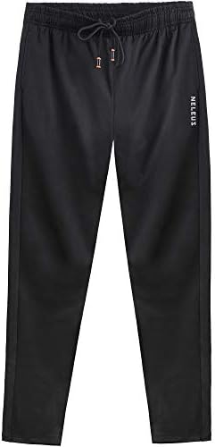 NELEUS Men's Athletic Workout Running Tapered Pants, One Piece of Black