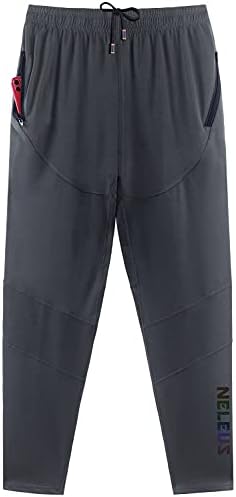 NELEUS Men's Running Pants Athletic Workout Track Pants with Zipper Pockets, One Piece of:Grey