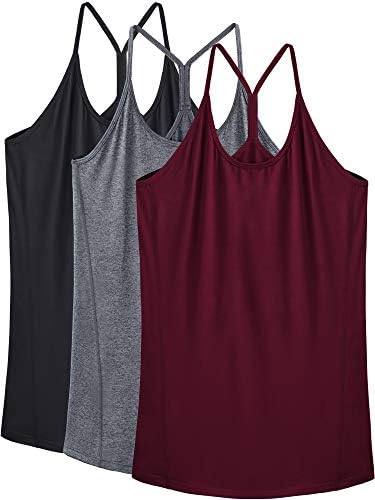NELEUS Women's Running Tank Tops Racerback Athletic Workout Yoga Shirts, 3 Pack, Black/Grey/Burgundy